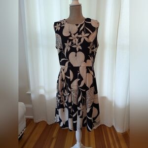 Roz & Ali Blue and White Sleeveless A-Line Dress